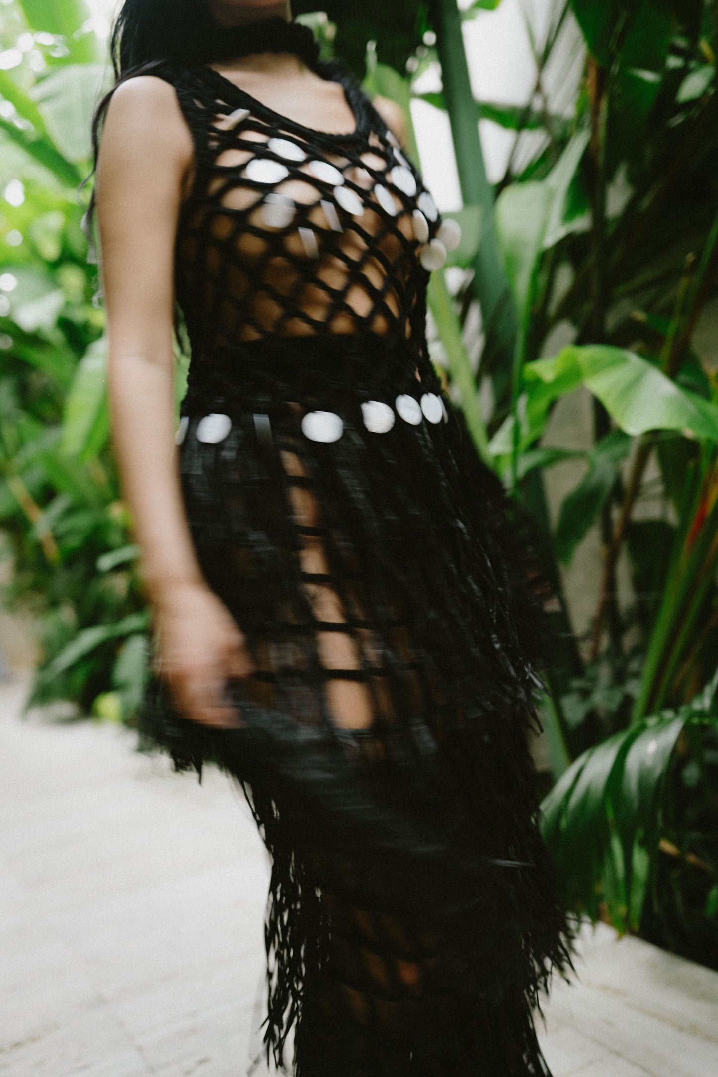 RIYA RAFFIA SKIRT / BLACK