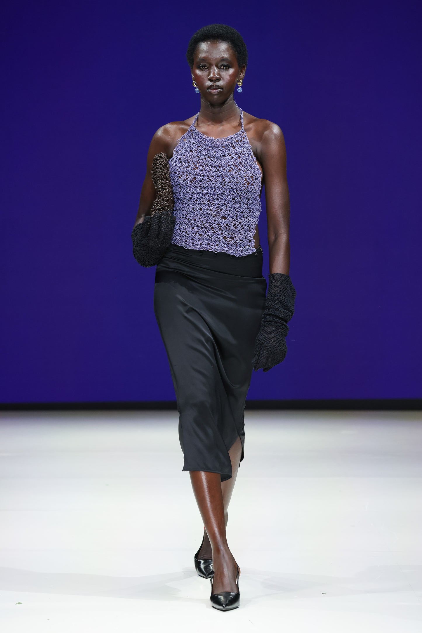 LEATHER HALTER TOP / PURPLE HAZE