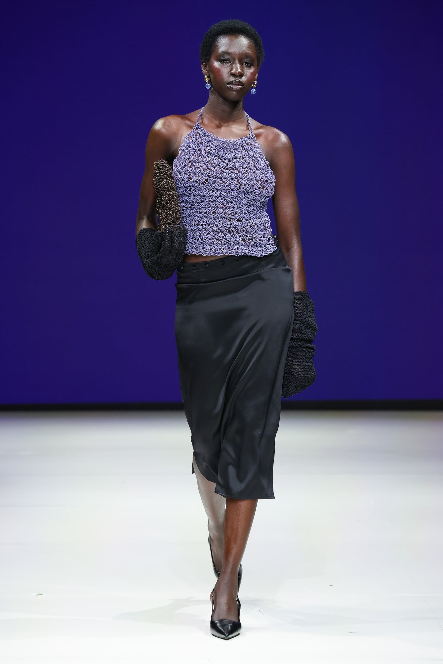 LEATHER HALTER TOP / PURPLE HAZE