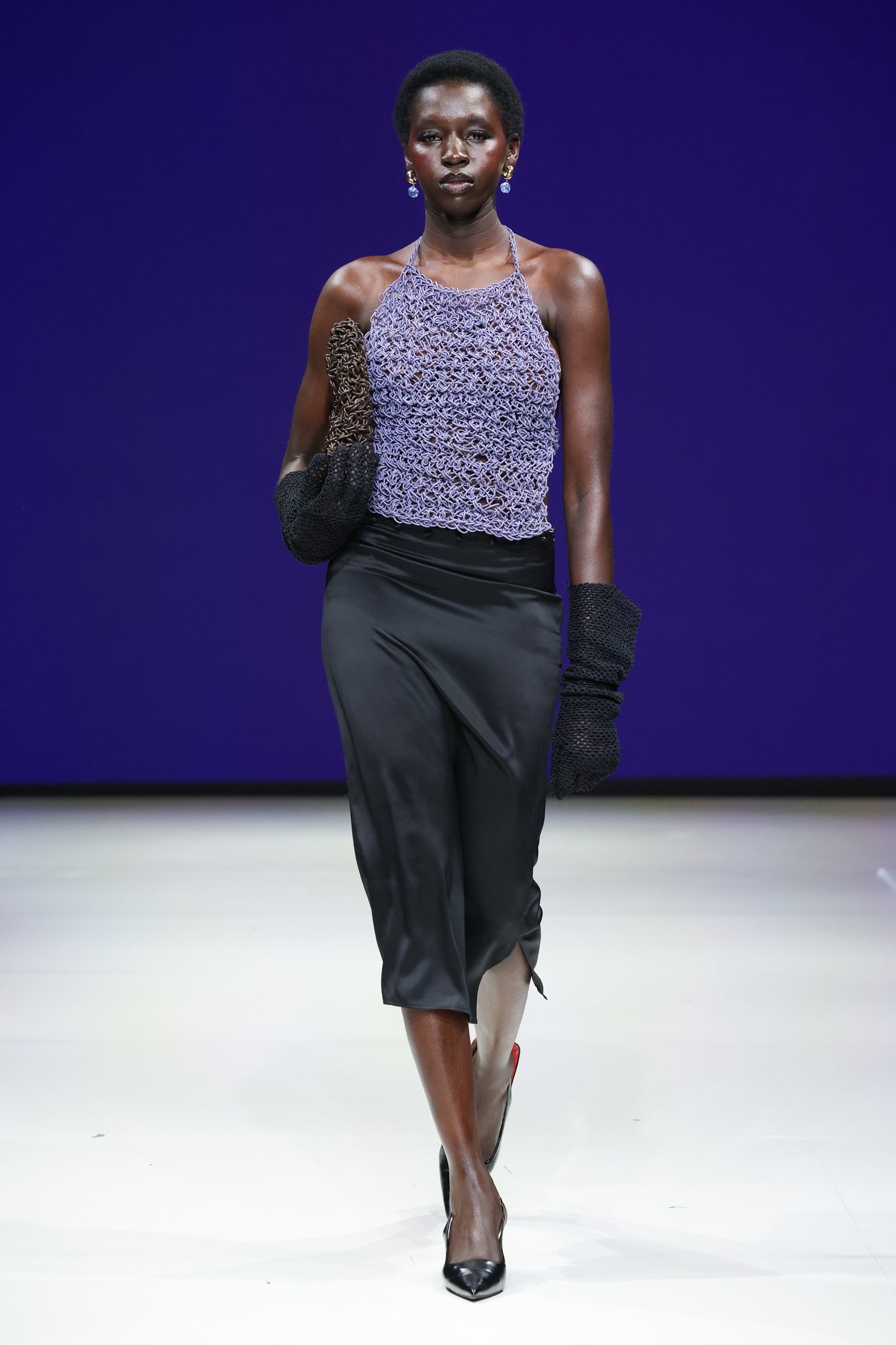 LEATHER HALTER TOP / PURPLE HAZE