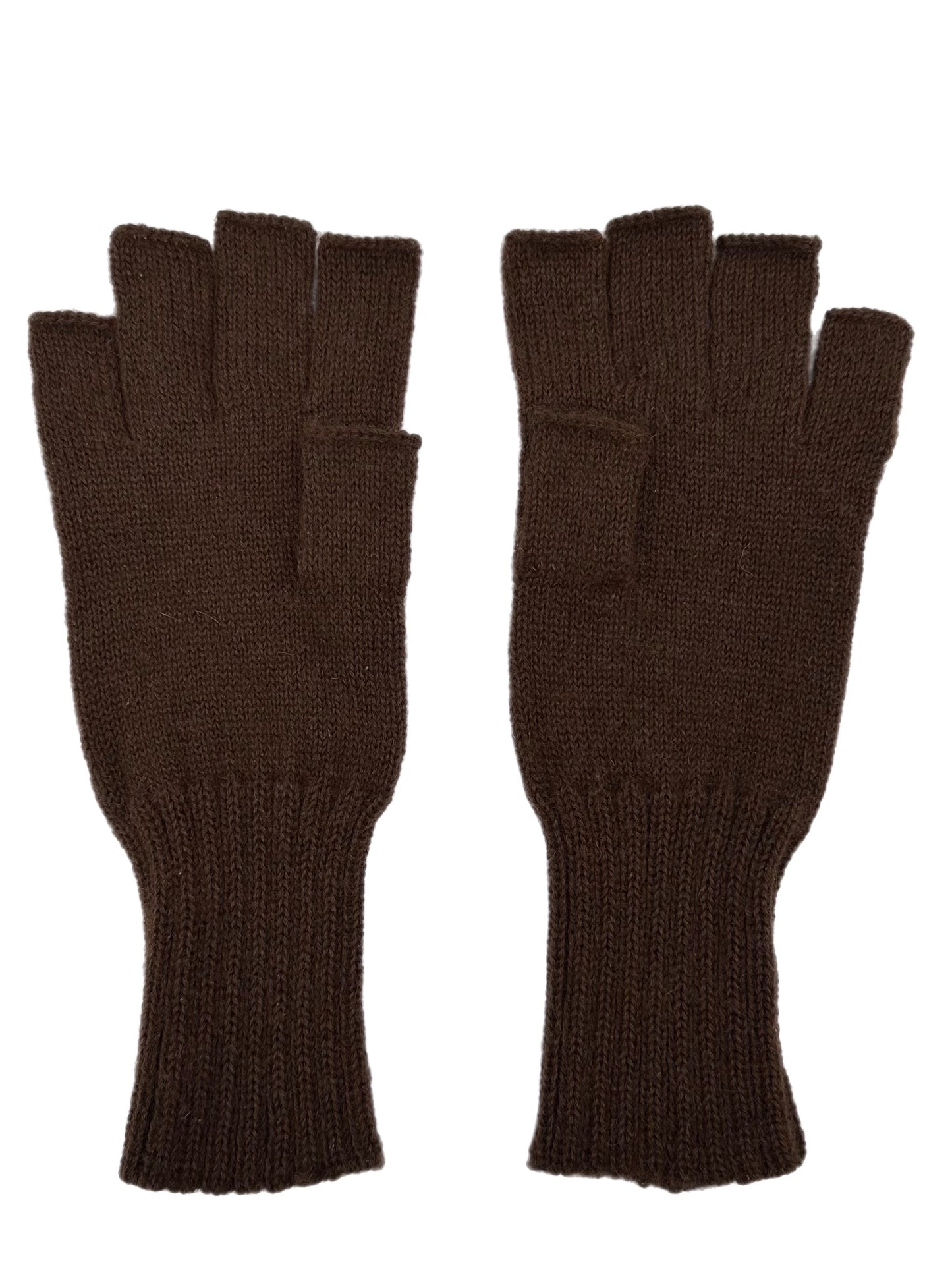 BABY ALPACA FINGLERLESS GLOVES / CHOCOLATE
