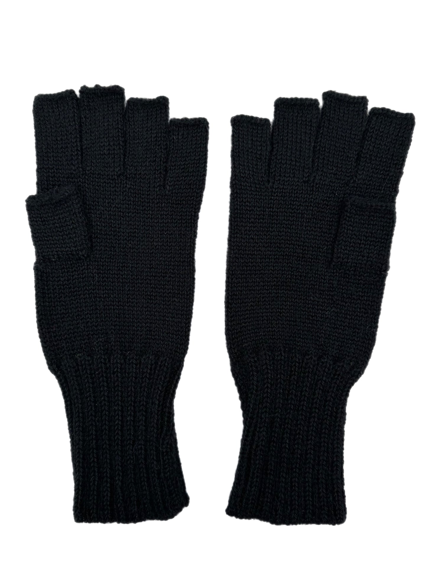 BABY ALPACA FINGLERLESS GLOVES / BLACK