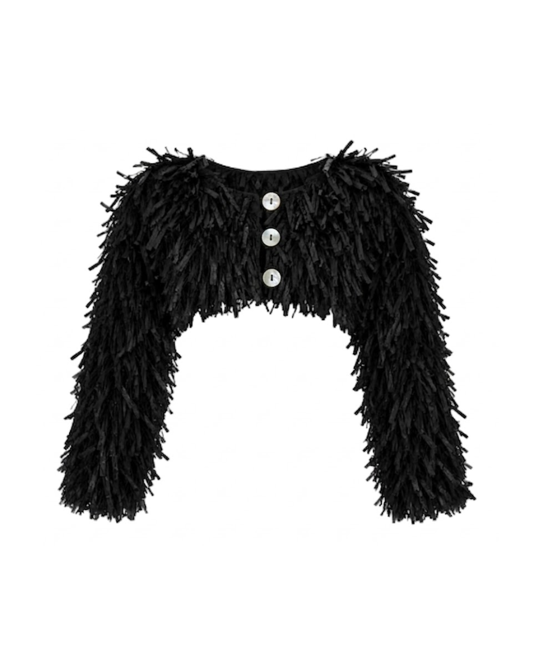 RAFFIA BOLERO JACKET / BLACK