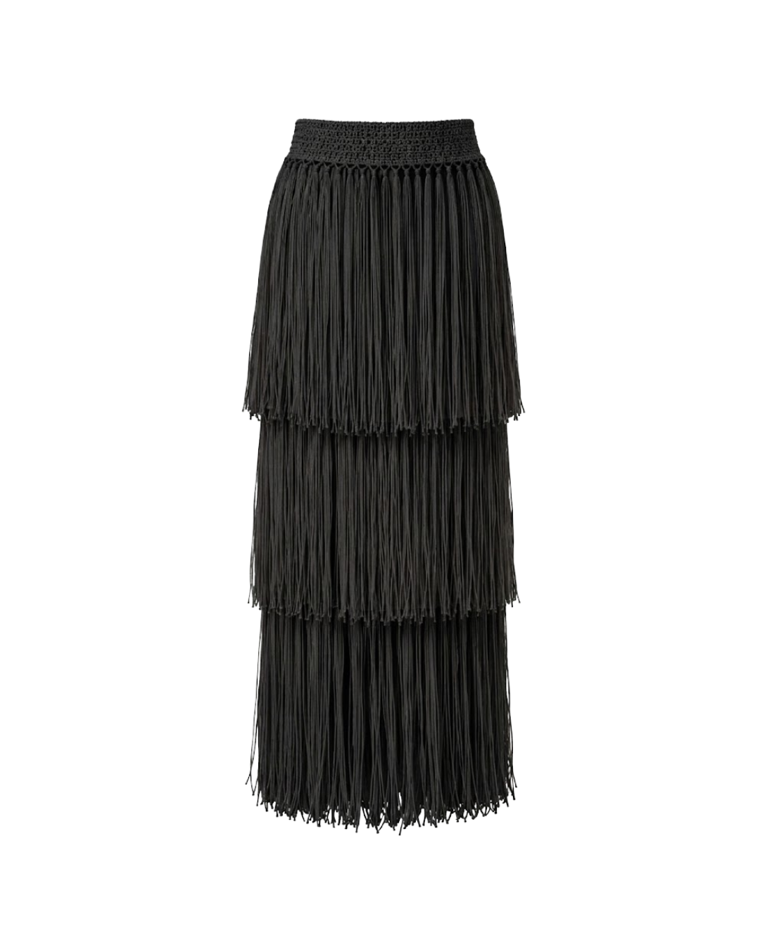 RIYA RAFFIA SKIRT / BLACK