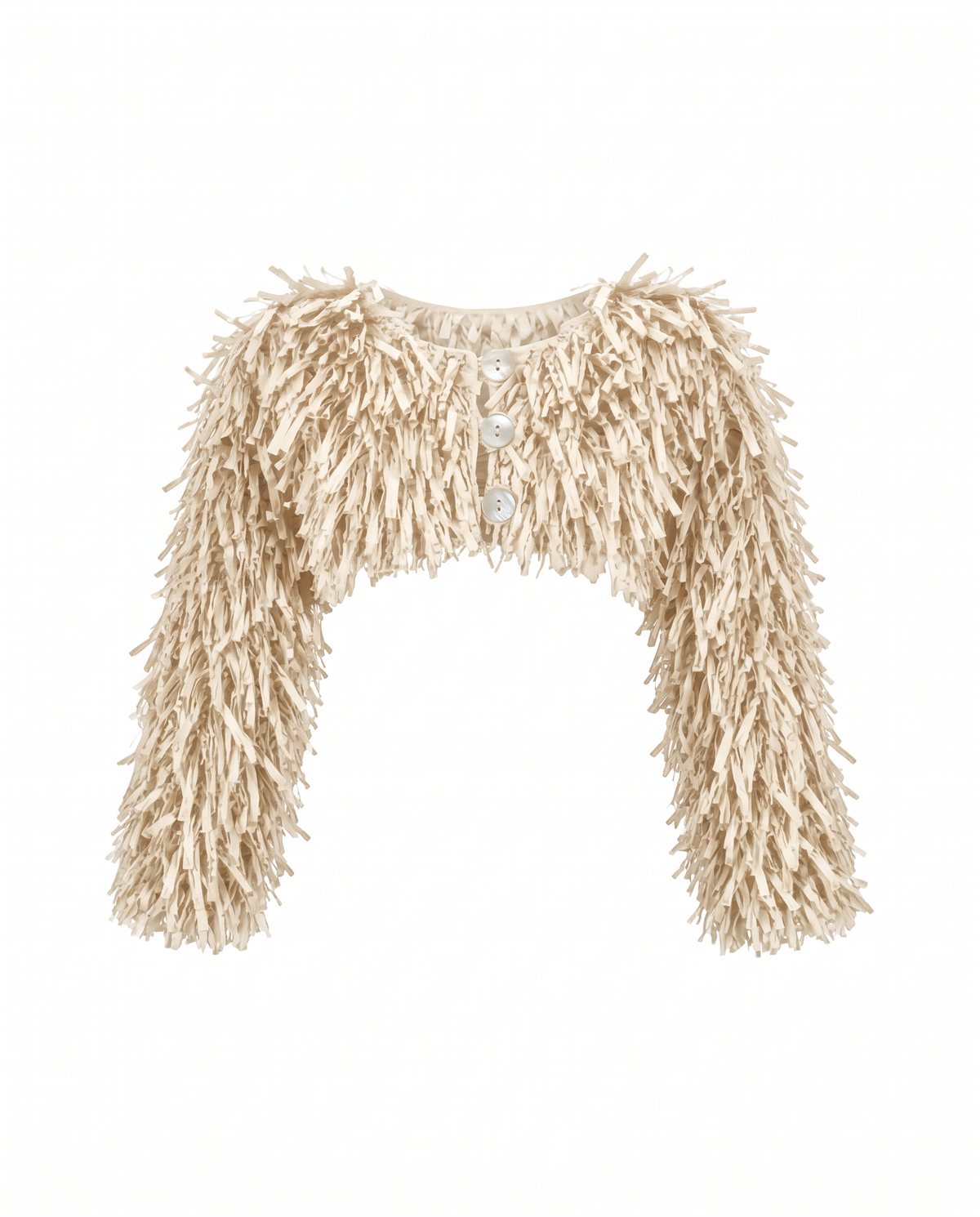 RAFFIA BOLERO JACKET / IVORY