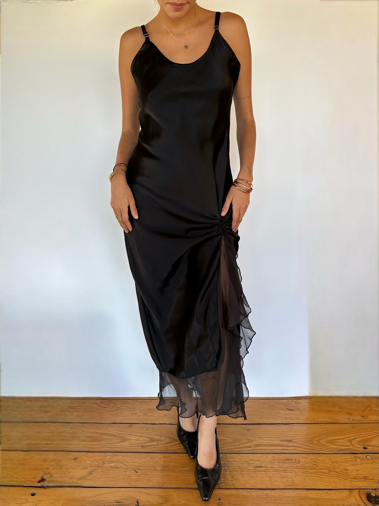 MALENA SILK DRESS / BLACK