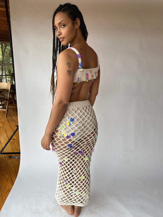sample SEQUIN HAND CROCHETED SKIRT