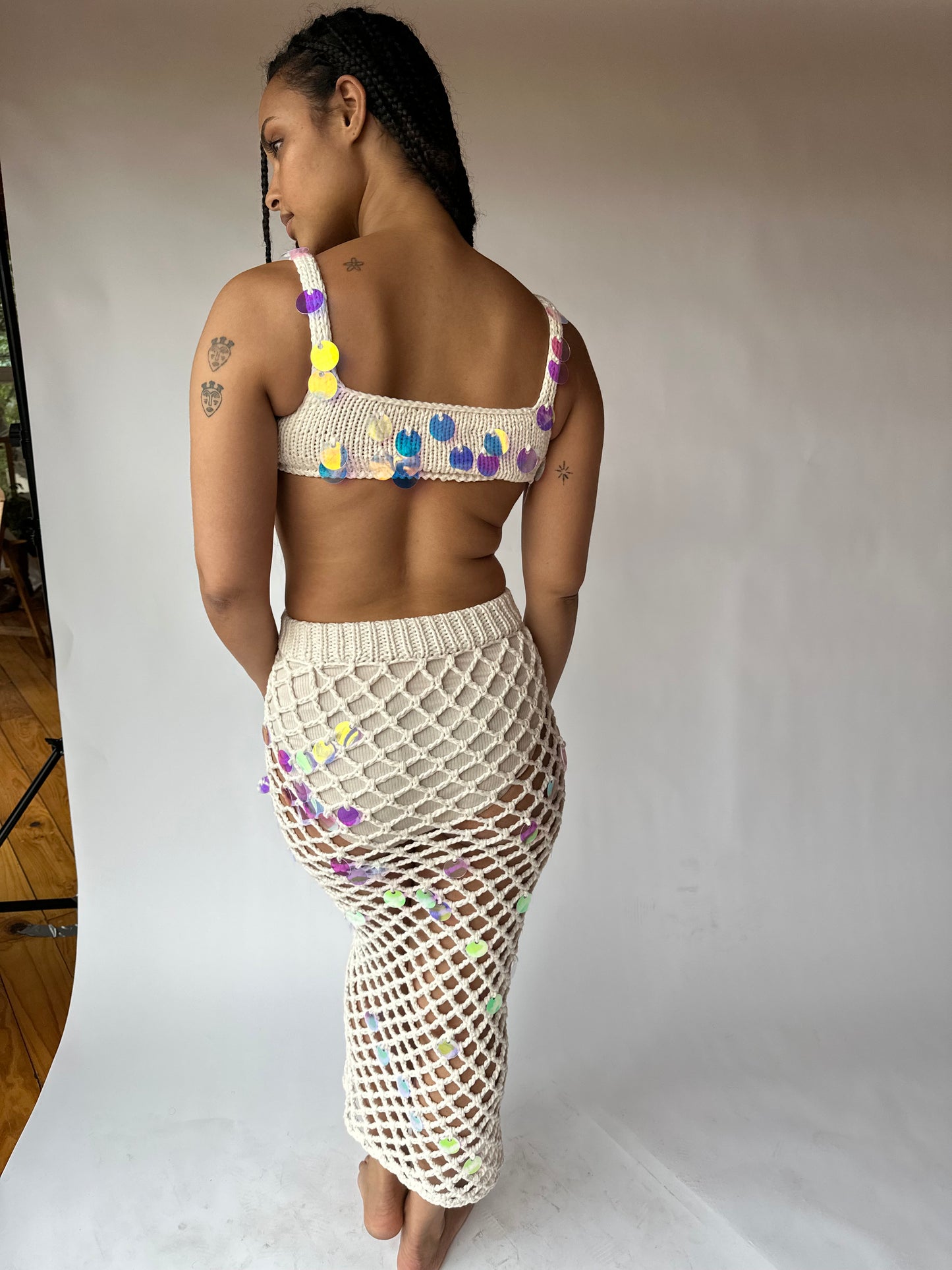 sample SEQUIN HAND CROCHETED SKIRT