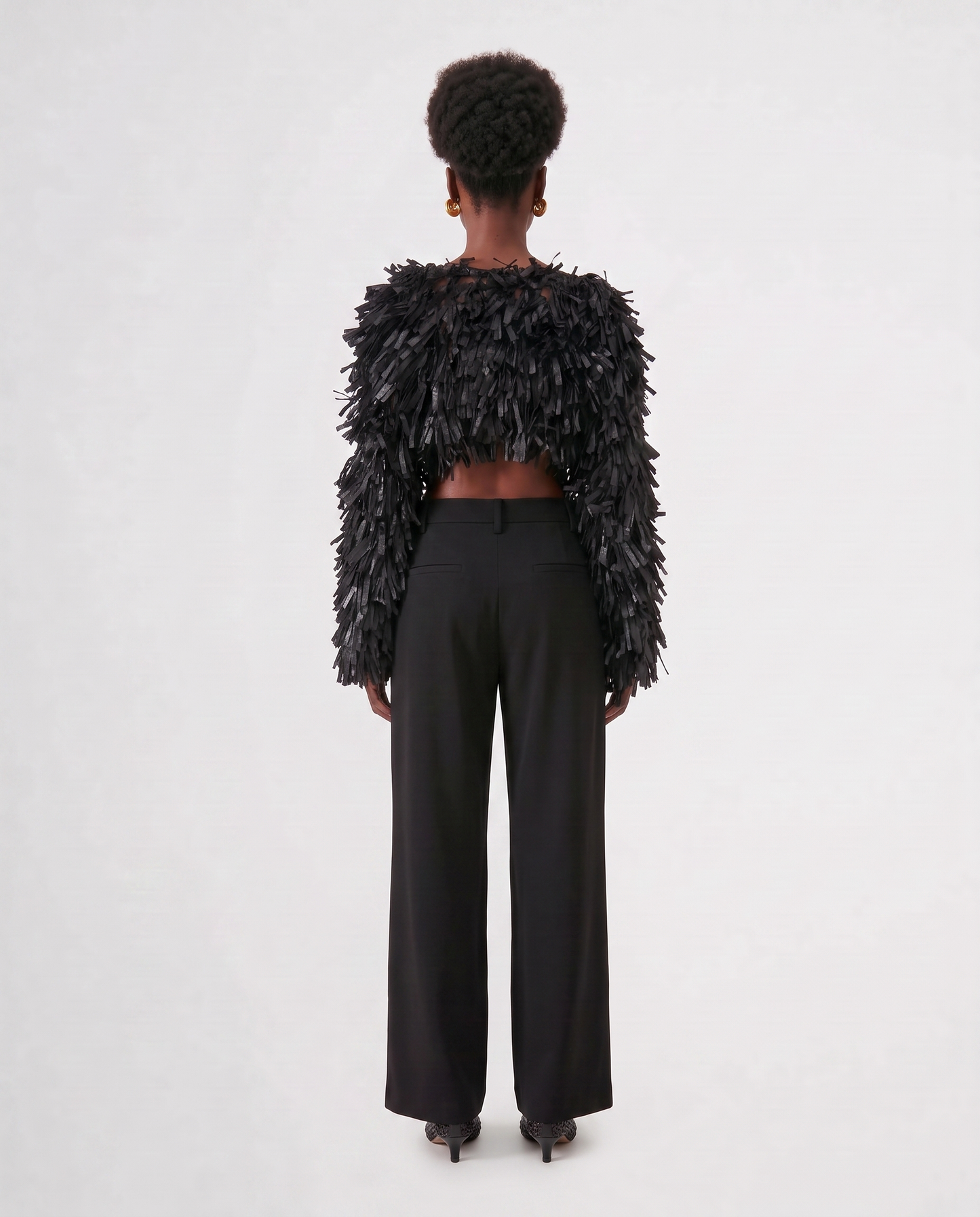 RAFFIA BOLERO JACKET / BLACK