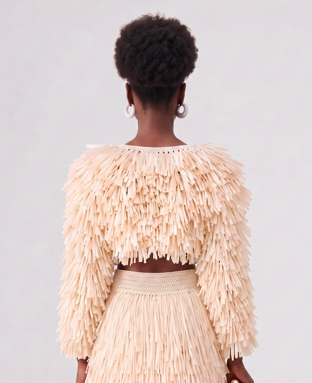 RAFFIA BOLERO JACKET / IVORY