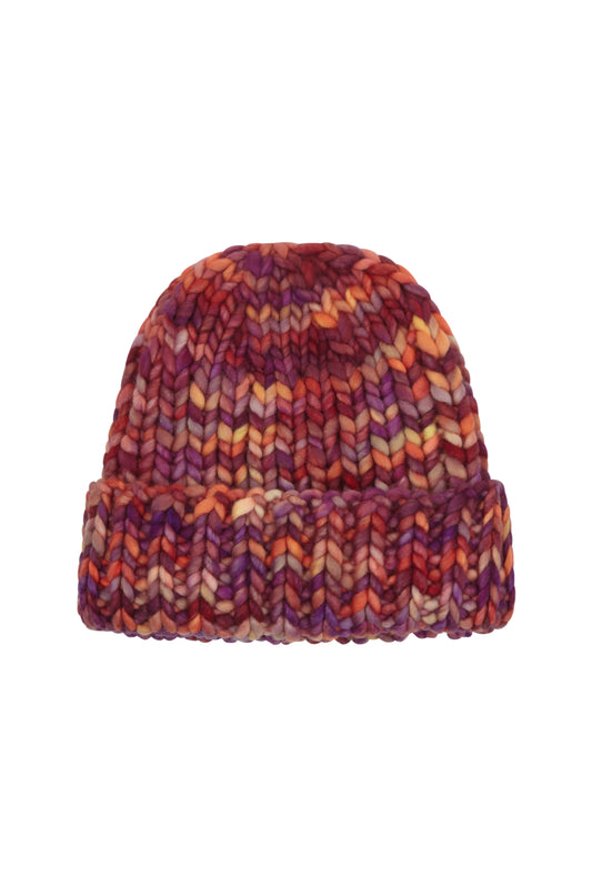 HAND KNITTED MERINO WOOL BEANIE / AUTUMN