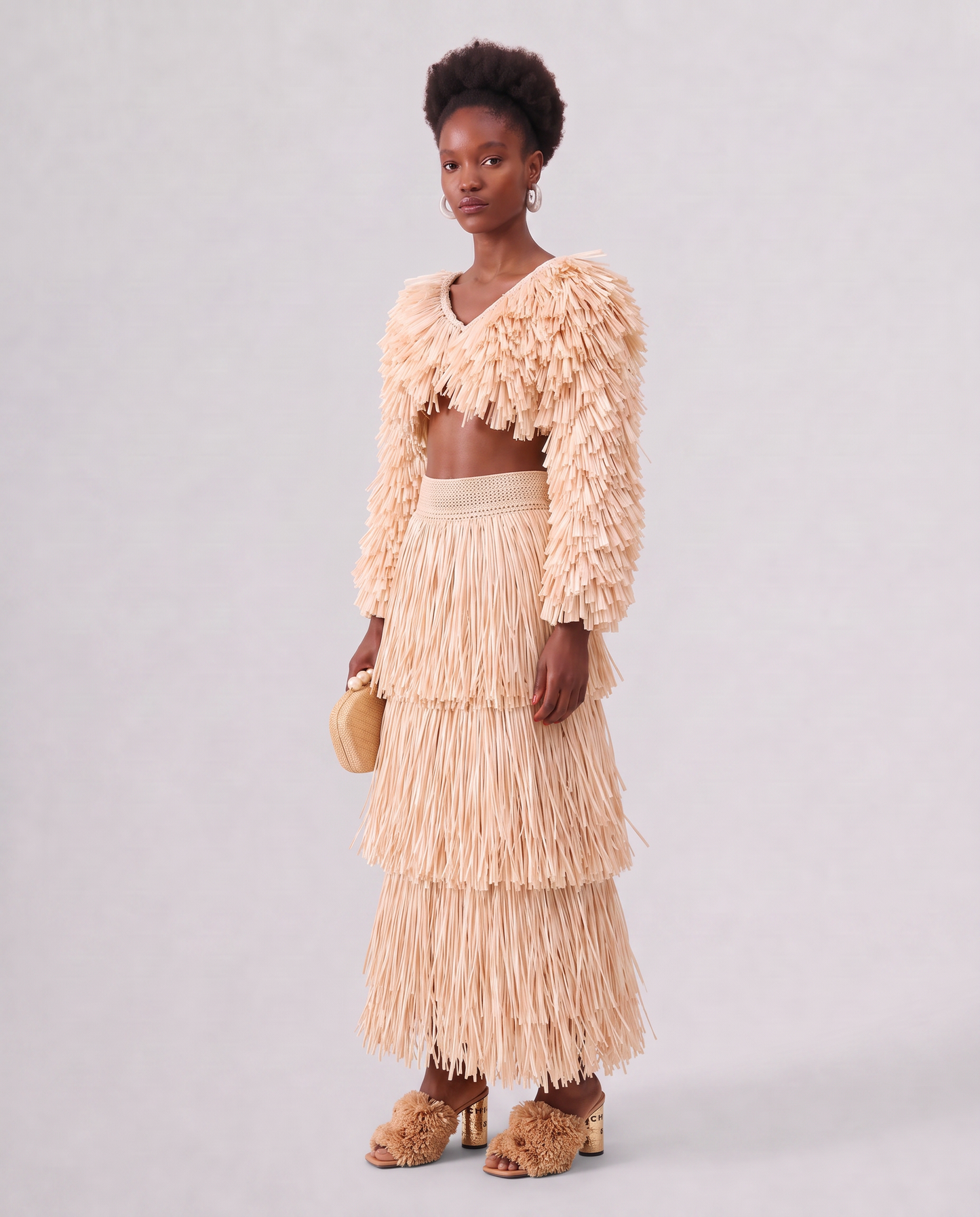 RAFFIA BOLERO JACKET / IVORY