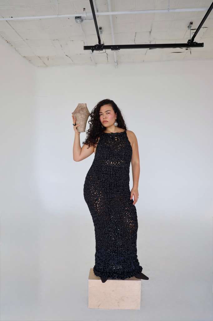 RIBBON GOWN / BLACK