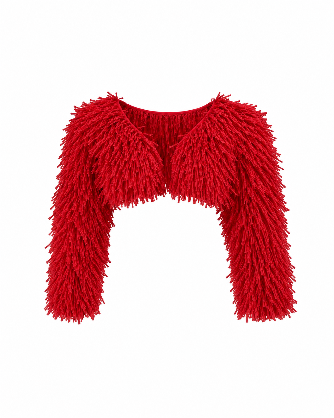RAFFIA BOLERO JACKET / RED