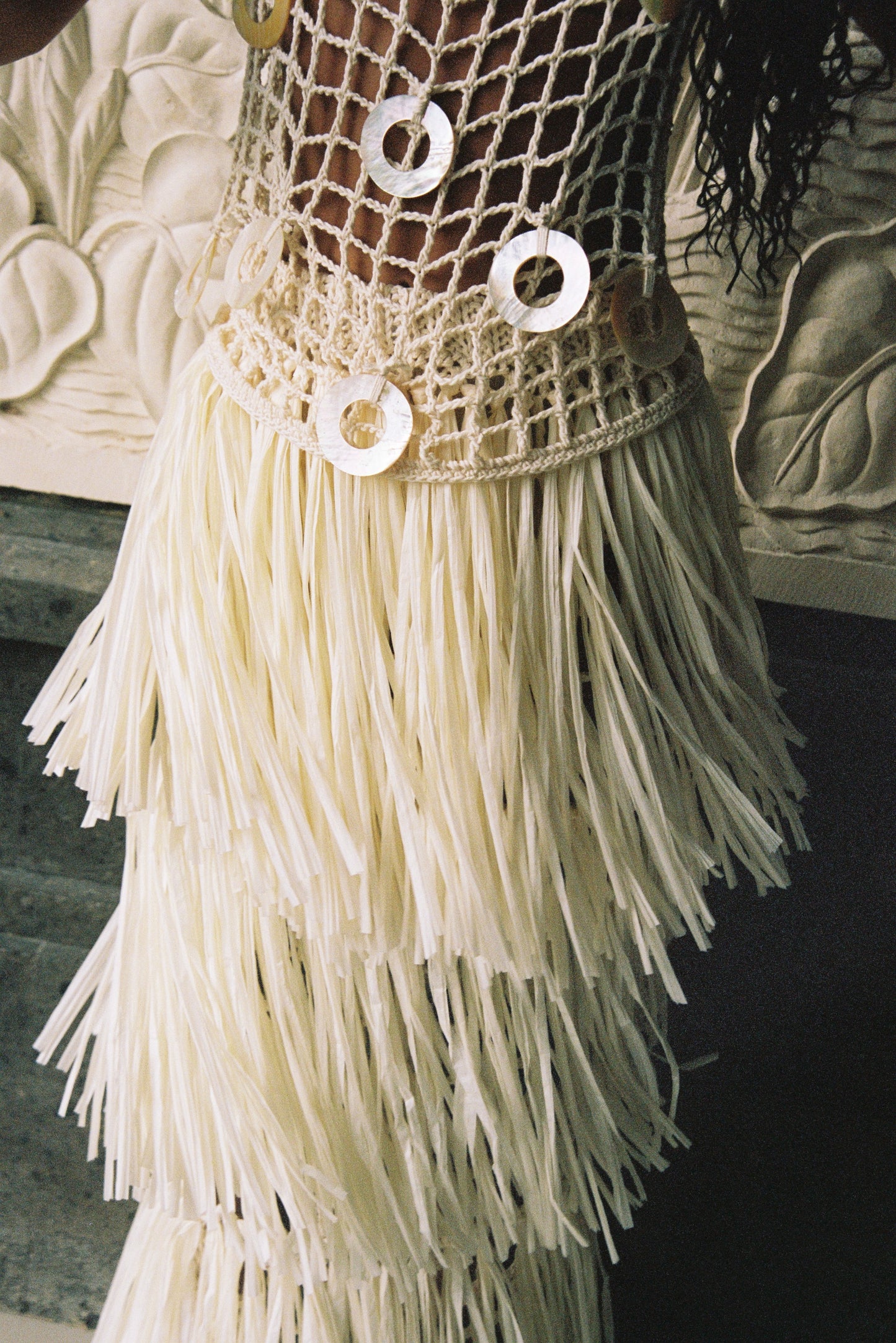 RIYA RAFFIA SKIRT / IVORY