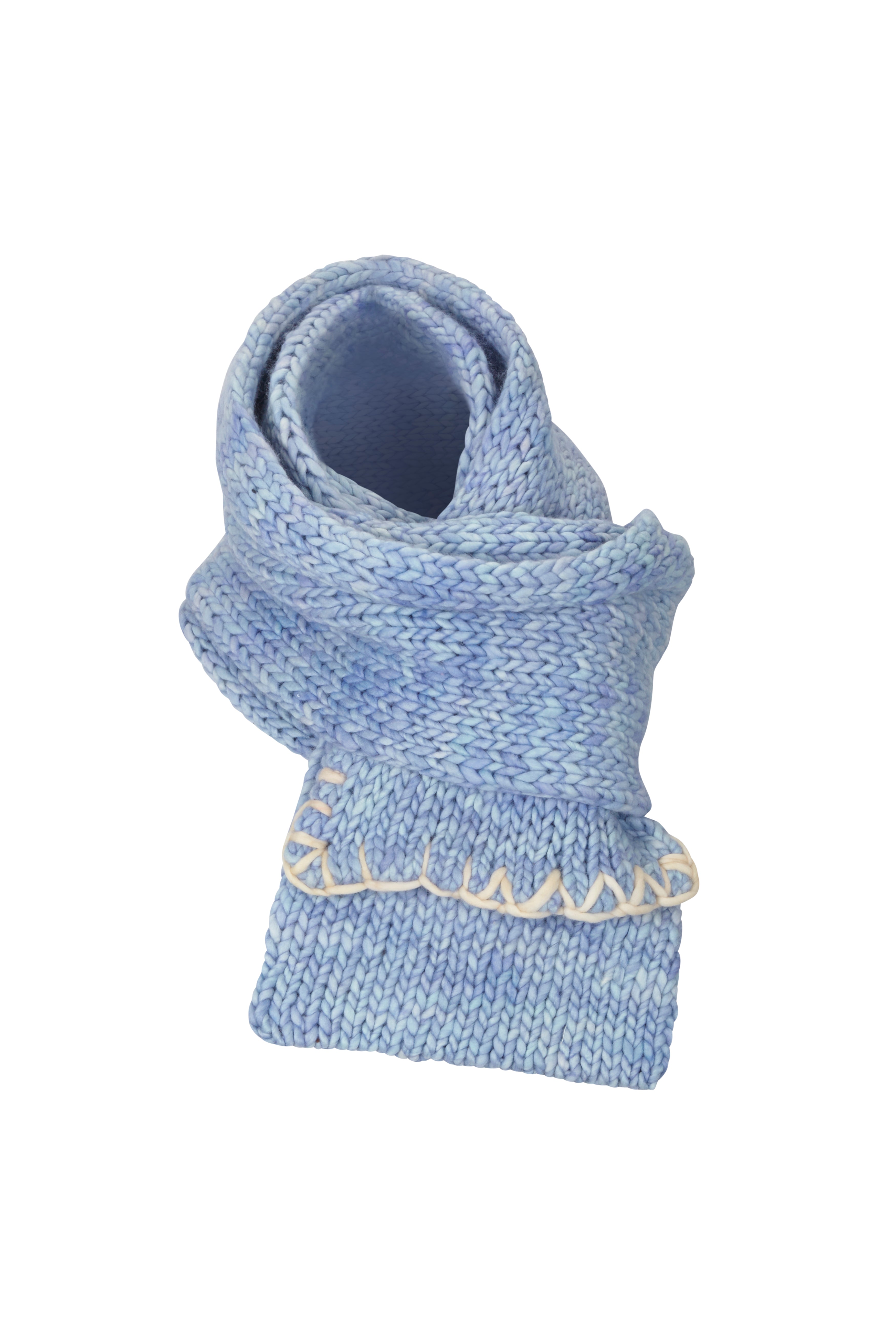 Luxurious Hand Knit Cowl outlet Scarf - SKY BLUE