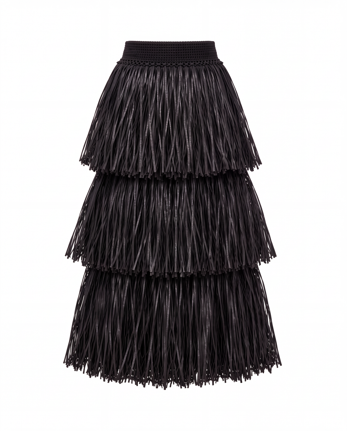 RIYA RAFFIA SKIRT / BLACK