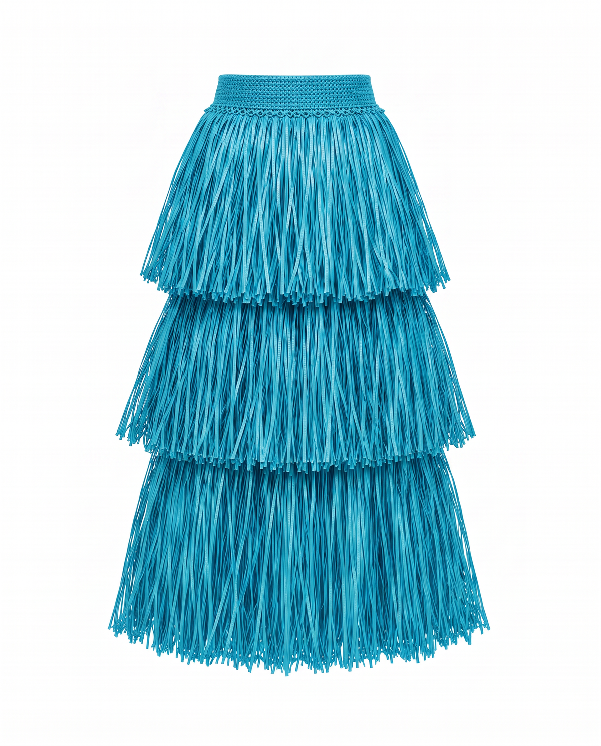 RIYA RAFFIA SKIRT / CARIBBEAN BLUE